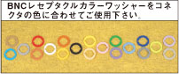 BNCレセプタクルカラーワッシャーをコネクタの色に合わせてご使用下さい。